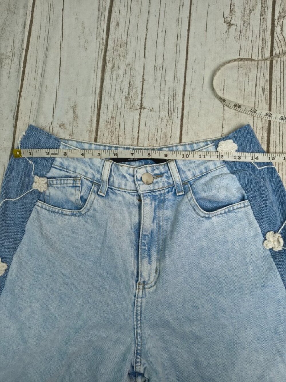 Youcom Light Wash Wide Leg High Rise Jeans Size 36 - Picture 6 of 10